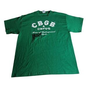 CBGB OMFUG Home of Underground Irish Rock Green Graphic T-Shirt XL Delta